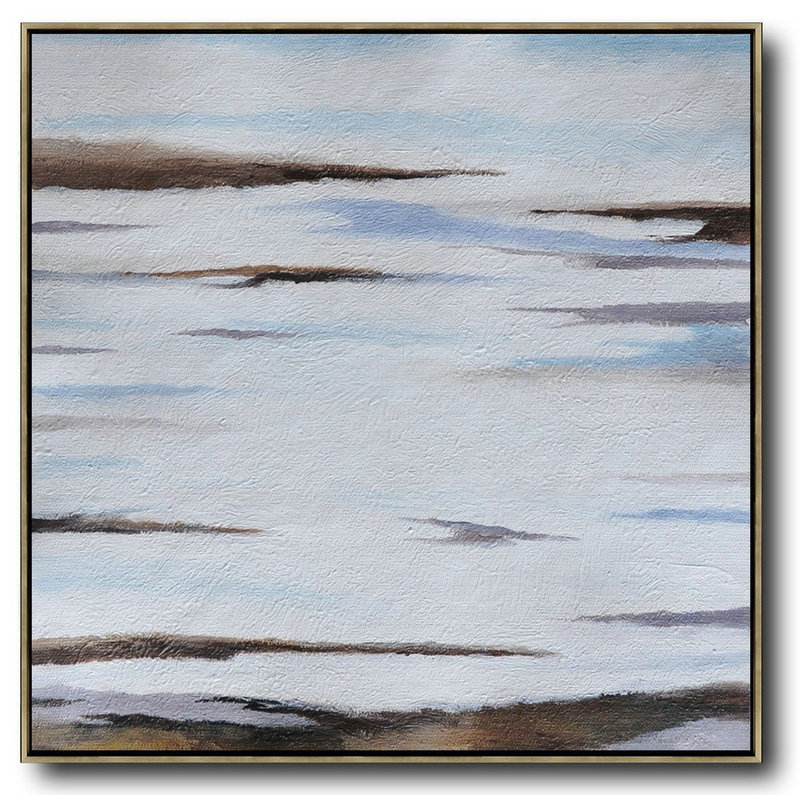 Abstract Painting Extra Large Canvas Art,Oversized Abstract Landscape Painting,Oversized Art,Brown,White,Blue.etc